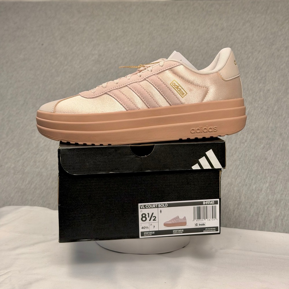 Adidas VL Court Bold Womens Platform Sneakers Wonder Quartz Pink IH9141 Size 8.5